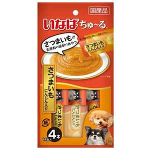 CIAO 狗零食 狗零食 CIAO 狗肉泥 腸道健康配方 蕃薯及紅蘿蔔肉醬 14g×4本 (DS-308)