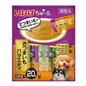 CIAO 狗零食 狗零食 CIAO 狗肉泥 腸道健康配方 紫薯及蕃薯肉醬 14g×20本 (DS-309)