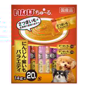 CIAO 狗零食 狗零食 CIAO 狗肉泥 腸道健康配方 紫薯及蕃薯紅蘿蔔肉醬 14g×20本 (DS-310)