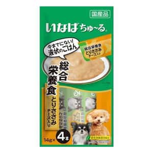 CIAO 狗零食 狗零食 CIAO 狗肉泥 綜合營養 雞肉及芝士肉醬 14g×4本 (D-107)