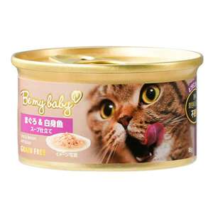 Be My Baby 貓罐頭 貓濕糧推薦：Be My Baby 貓罐頭 鮮肉無穀無膠 升級湯汁配方 吞拿魚&鯛魚 85g (90403549)