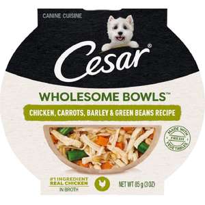 狗罐頭 狗濕糧推薦：Cesar西莎 鮮肉主食碗 雞肉及蔬菜(胡蘿蔔+大麥+四季豆) 85g (10224570)