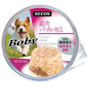 SEEDS 狗罐頭 SEEDS 狗餐盒 雞⾁+⽜⾁+地瓜 80g (boby04)