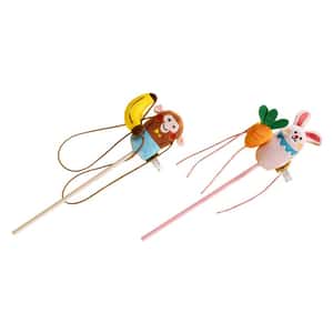逗貓棒 貓玩具 PETSVILLE 蕩秋千逗貓棒系列 猴子/小兔 (款式隨機) 