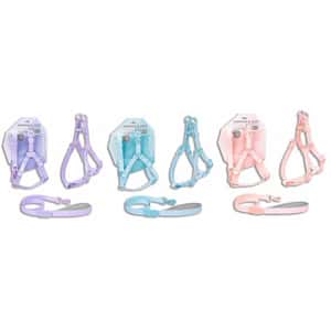 貓頸帶 貓頸圈 TOUCHCAT 奶油牽繩套裝 紫⾊/粉藍色/粉紅色 M (顔色隨機) 