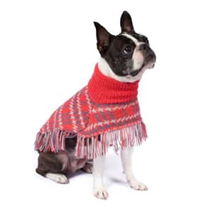 狗帶 狗胸帶 狗雨衣 Alqo Wasi 秘魯經典織花斗篷 紅珊瑚 XS