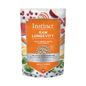 狗糧 Instinct 狗糧 凍乾生肉主食糧 長壽系列 成犬 牛肉 16oz (621324)