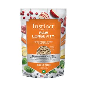 狗糧 Instinct 狗糧 凍乾生肉主食糧 長壽系列 成犬 羊肉 15oz (621676)