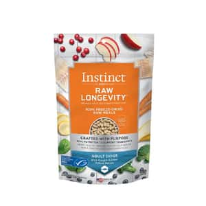 狗糧 Instinct 狗糧 凍乾生肉主食糧 長壽系列 成犬 狹鱈魚 14oz (621362)
