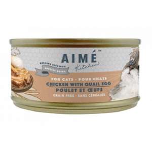 Aime Kitchen 貓罐頭 貓濕糧推薦：AIME Kitchen 貓罐頭 無穀物均衡貓罐 殿堂主食系列 頂級雞皇燴鵪鶉蛋配方 75g (TQA75-S)