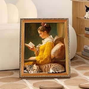 貓抓板 貓爬架 貓玩具 貓抓板之名畫系列 貓玩具 看書少女 1個