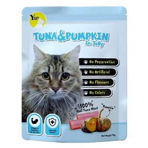 YUM YUM 貓罐頭 貓濕糧推薦：YUMYUM 主食貓濕包 Tuna & Pumpkin in Jelly 吞拿魚+南瓜 70g