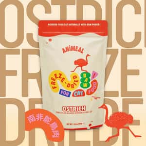 ANiMEAL 貓糧 ANiMEAL 成貓凍乾生肉主食糧 南非鴕鳥肉 200g (RF-CAT-OST)