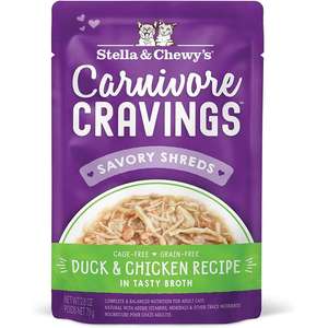 Stella & Chewy's 貓罐頭 貓濕糧推薦：Stella & Chewy's 成貓濕糧 食肉獸滋味包 放養鴨+雞 肉絲配方 2.8oz (CCDC-2.8)