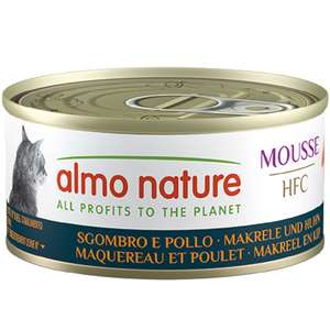 Almo Nature 貓罐頭 貓濕糧推薦：Almo Nature HFC Mousse 貓罐頭 鯖魚+雞肉 70g (9441H)