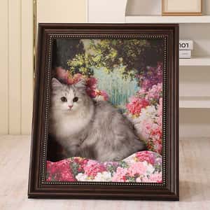 貓抓板 貓爬架 貓玩具 4D 貓抓板之名畫系列 貓玩具 玫瑰花園 1個