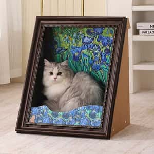 貓抓板 貓爬架 貓玩具 4D 貓抓板之名畫系列 貓玩具 鳶尾花 1個