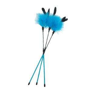 逗貓棒 貓玩具 DoggyMan 柔軟絨毛帶鈴鐺逗貓棒 50cm (藍)