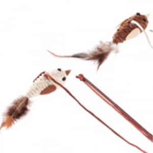 DoggyMan Natural TOY 天然羽毛自然風逗貓棒 小雞 (圖片3)