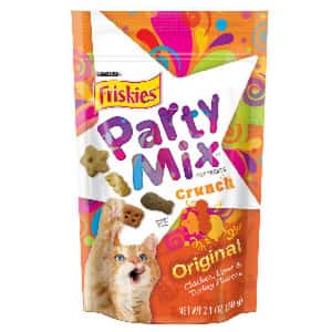 Friskies 貓零食 Friskies喜躍 Party Mix 貓脆餅 Original Crunch 雞肉+肝+火雞 2.1oz (橙)