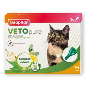 BEAPHAR 貓咪保健用品推薦：Beaphar VETO pure 成貓用回歸自然滴劑 一盒3支 (17812) (新包裝)