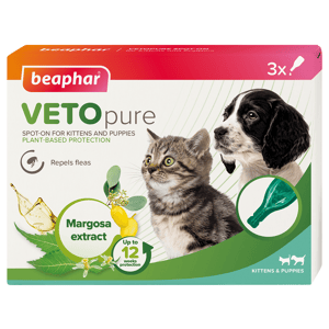 保健用品 Beaphar VETO pure 幼犬/幼貓用 回歸自然滴劑 一盒3支 (17176)