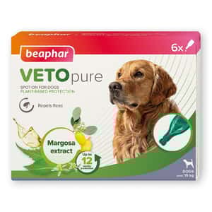 杜蟲殺蚤用品 保健用品 Beaphar VETO pure 成犬用 回歸自然滴劑 一盒6支 (10881)