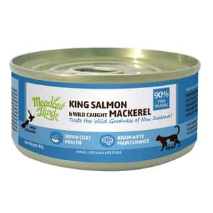 Meadowland Meadowland 貓罐頭 全貓主食罐 經典肉醬系列 帝王三文魚+ 鯖魚 80g (MLC05)