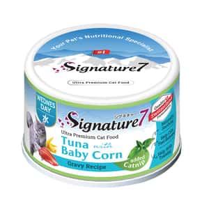 Signature7 貓罐頭 Signature7 貓罐頭 貓薄荷舒壓配方肉湯罐罐 吞拿魚+玉米筍 70g (S7-084628) (星期三)