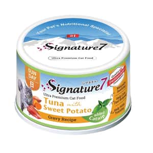 Signature7 貓罐頭 Signature7 貓罐頭 貓薄荷舒壓配方肉湯罐罐 吞拿魚+甜薯 70g (S7-084666) (星期日)