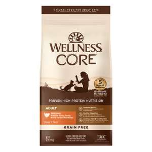 WELLNESS Core 貓糧 貓乾糧推薦：WELLNESS CORE 貓糧 無穀物 經典原味配方 去骨火雞及雞肉 5lb (橙) (8839)