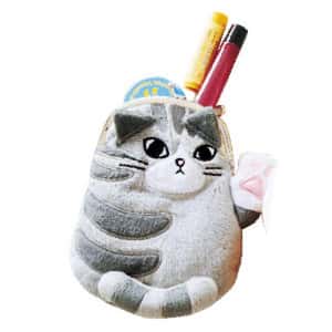 貓頸帶 貓頸圈 日本柔軟貓咪粉紅肉球斜背包 小灰貓