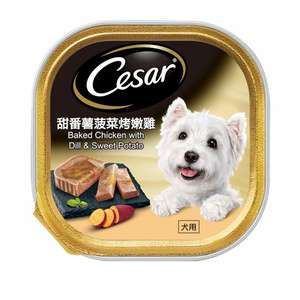 Cesar 西莎 Cesar西莎 鋁罐狗罐頭 星級美饌系列 甜薯菠菜烤雞 100g (10408285)