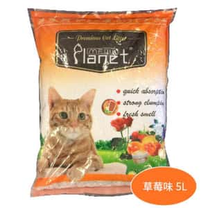 礦物貓砂 貓咪星球 高級凝結 礦物貓砂 草莓味 5L