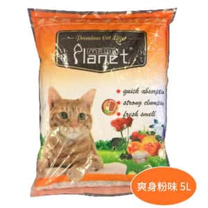 礦物貓砂 貓咪星球 高級凝結 礦物貓砂 爽身粉味 5L