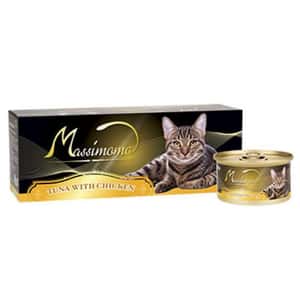 Ocheers 貓罐頭 Massimomo 貓罐頭 吞拿魚配雞肉 80g (黃)