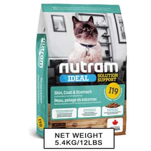 Nutram 紐頓 貓糧 nutram IDEAL紐頓 敏感腸胃及皮膚配方貓糧 I19 5.4kg (NT-I19-5K)