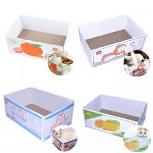 貓抓板 貓爬架 貓玩具 瓦楞紙二合一貓抓板貓窩 (款式隨機)