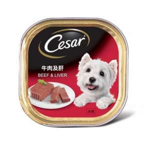 Cesar西莎 狗罐頭 狗濕糧推薦：Cesar西莎 鋁罐狗罐頭 經典鮮肉系列 牛肉及肝 BEEF & LIVER 100g (10204169)