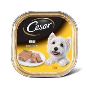 Cesar西莎 狗罐頭 狗濕糧推薦：Cesar西莎 鋁罐狗罐頭 經典鮮肉系列 雞肉 CHICKEN 100g (黃色) (10204191/10279577)