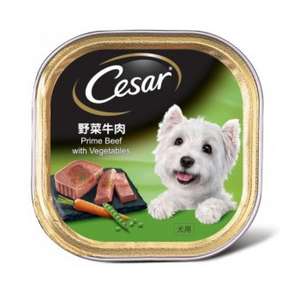 Cesar西莎 狗罐頭 狗濕糧推薦：Cesar西莎 鋁罐狗罐頭 星級美饌系列 野菜牛肉 Prime Beef with Vegetables 100g (10204209)