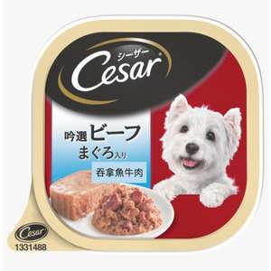 Cesar西莎 狗罐頭 狗濕糧推薦：Cesar西莎 鋁罐狗罐頭 日系牛肉及吞拿魚味 100g (10230235/10279527)