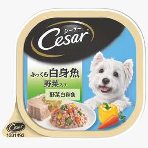 Cesar西莎 狗罐頭 狗濕糧推薦：Cesar西莎 鋁罐狗罐頭 日系野菜白身魚 100g (10230221)