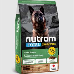 nutram紐頓 狗糧推薦：nutram紐頓 狗糧 無薯無穀糧大型犬 羊肉及豆莢 Lamb & Legumes T26 11.4kg (NT-T26-11K)
