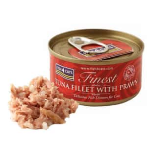 Fish4Cats 貓罐頭 貓濕糧推薦：Fish4Cats Finest貓主食罐 吞拿魚加鮮蝦 Tuna Fillet With Prawn 70g