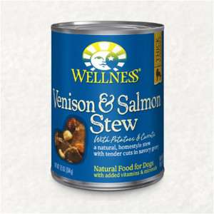 WELLNESS Core 狗罐頭 狗濕糧推薦：WELLNESS STEW 狗罐頭 鹿肉燘三文魚 Venison & Salmon Stew with Potatoes & Carrots 12.5oz (藍)