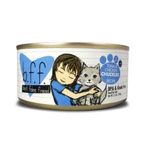 b.f.f. 貓罐頭 貓濕糧推薦：b.f.f. 主食貓罐頭 野生吞拿魚及雞肉 85g (粉藍) (001084)