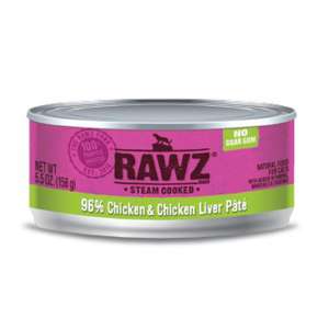 RAWZ 貓罐頭 貓濕糧推薦：RAWZ 貓罐頭 肉醬主食罐 全貓配方 雞肉及雞肝 155g (RZCC156)