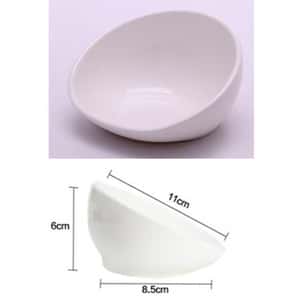 飲食用具 陶瓷簡潔寵物糧碗 細碼 (白色) (貓犬用)
