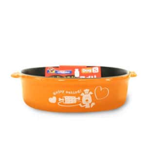 飲食用具 DoggyMan 陶瓷寵物易潔碗 細碼 (橙色) (貓犬用)